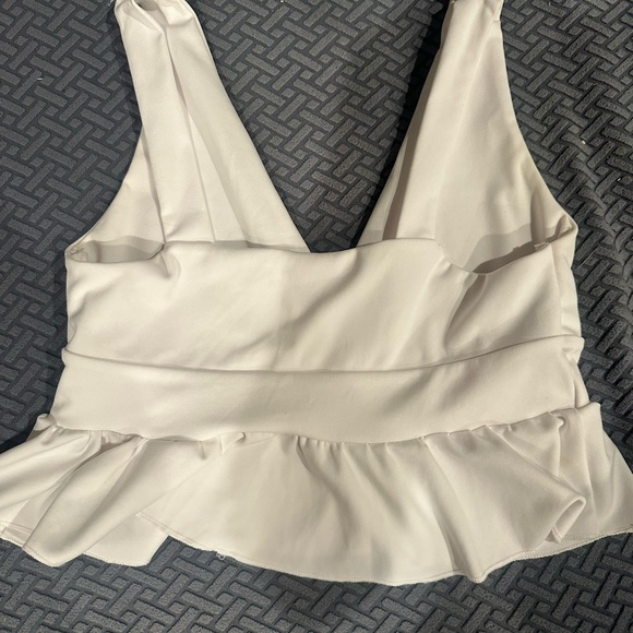 White peplum cropped top - Picture 3 of 3